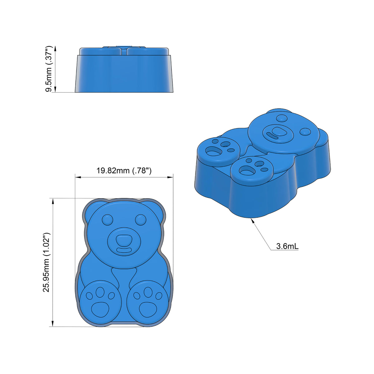 3.6mL Gummy Bear Mold