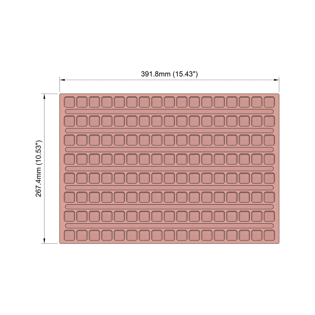 2.9mL Gem Square Gummy Mold - Universal Depositor