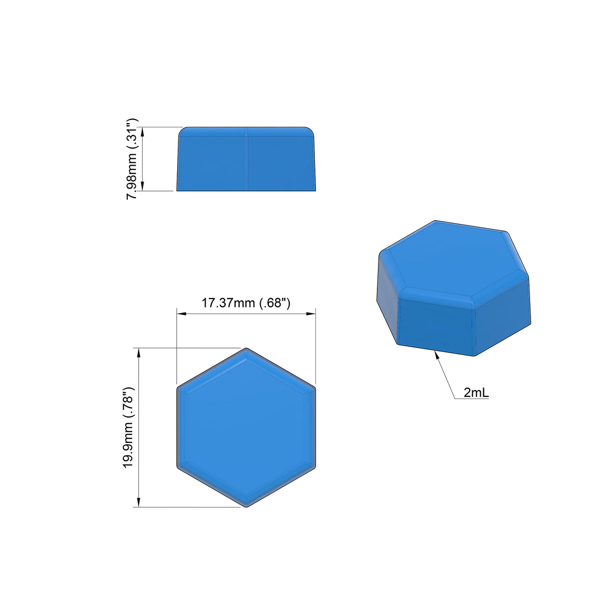 2mL Hexagon Gummy Mold