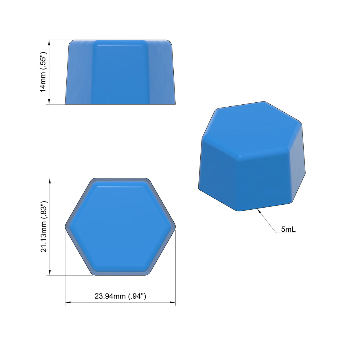 5mL Hexagon Gummy Mold