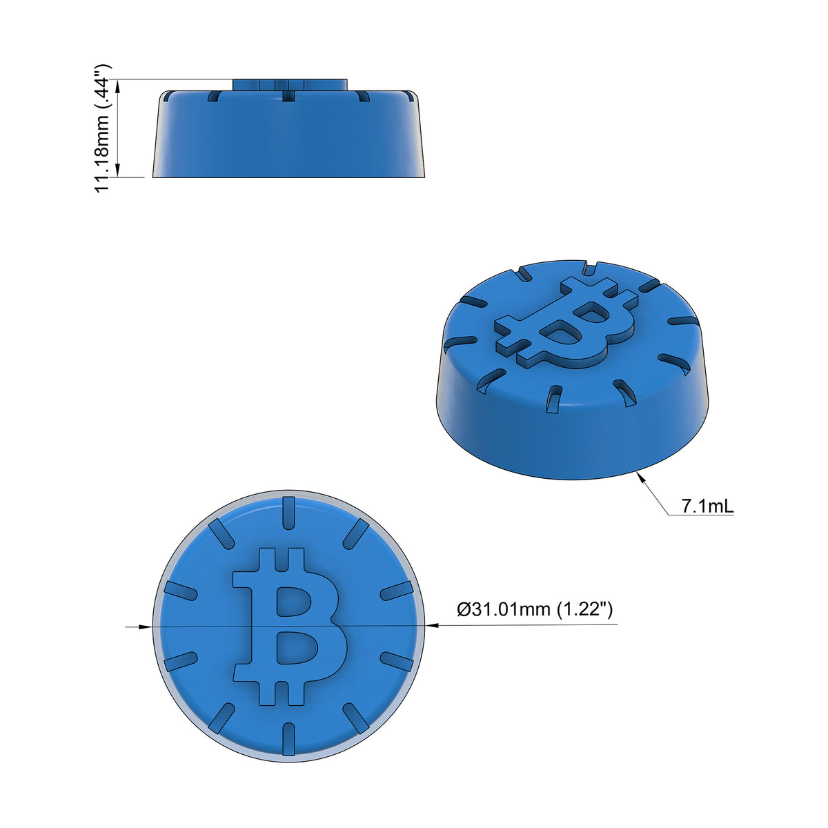 7.1mL Multidose Bitcoin Gummy Mold