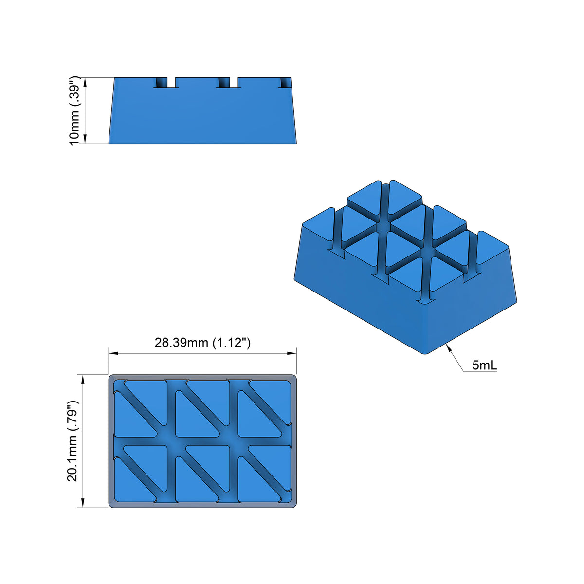 5mL Multidose Rectangle Gummy Mold