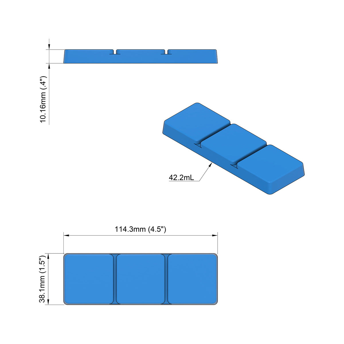 42.2mL Multidose Rectangle Gummy Mold