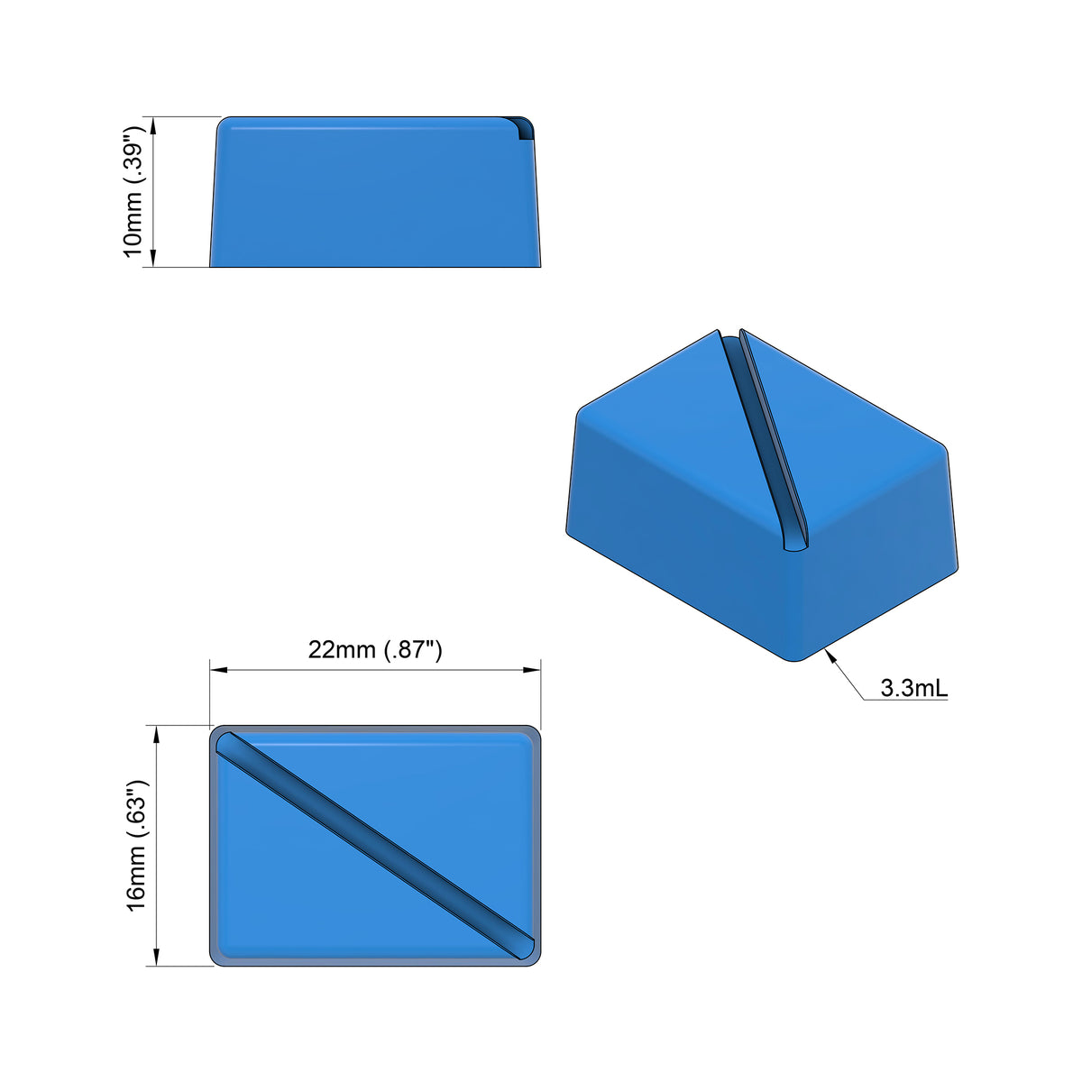 3.3mL Multidose Rectangle Gummy Mold