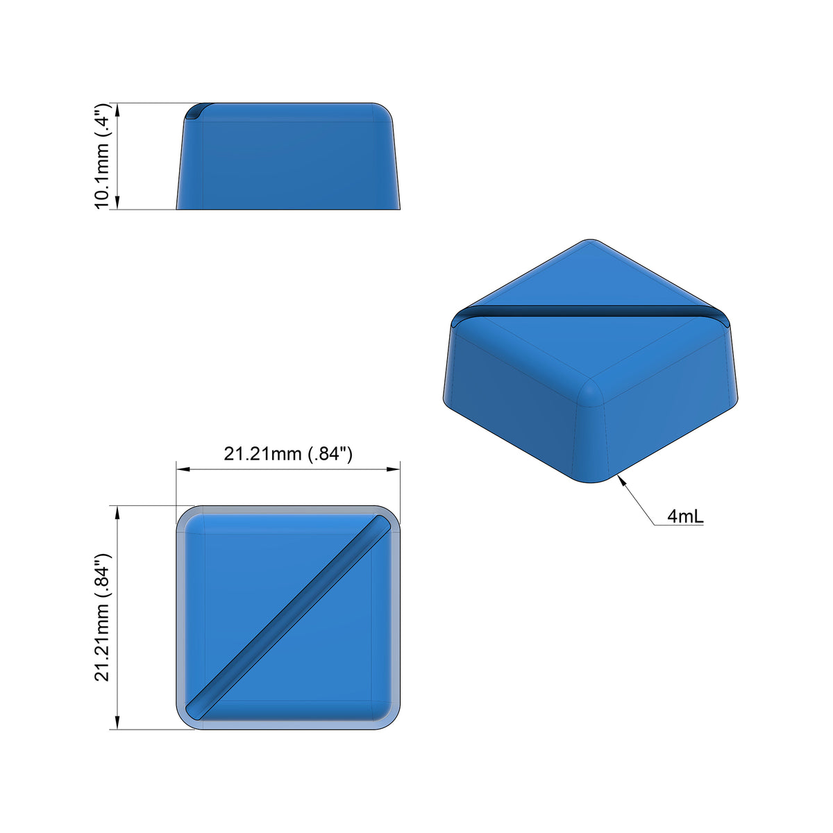 4mL Multidose Square Gummy Mold - Baker Perkins