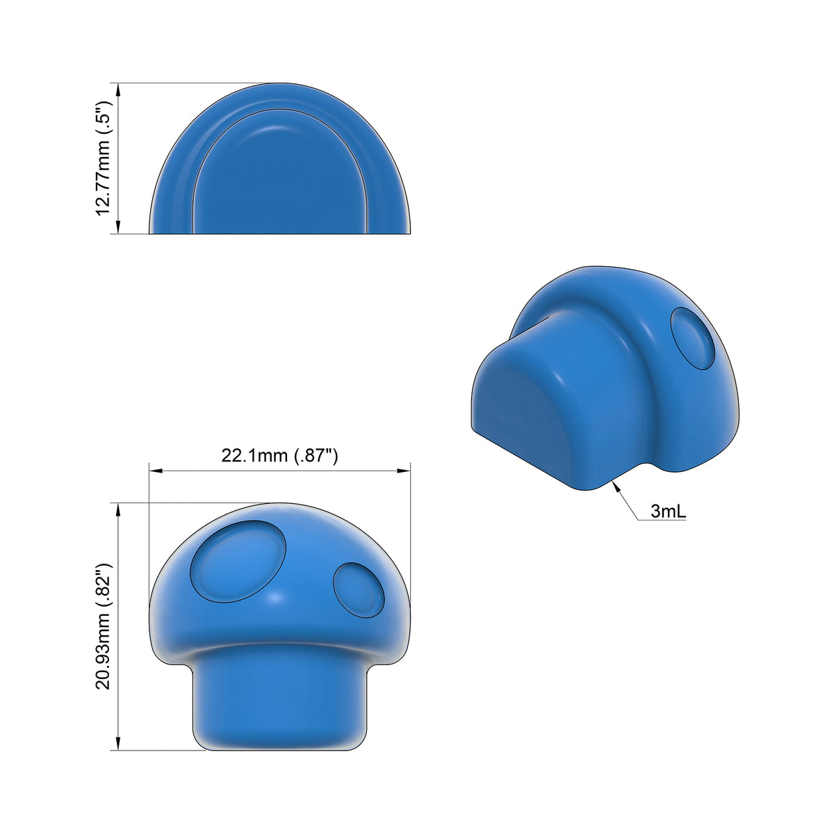 3mL Mushroom Gummy Mold - Baker Perkins