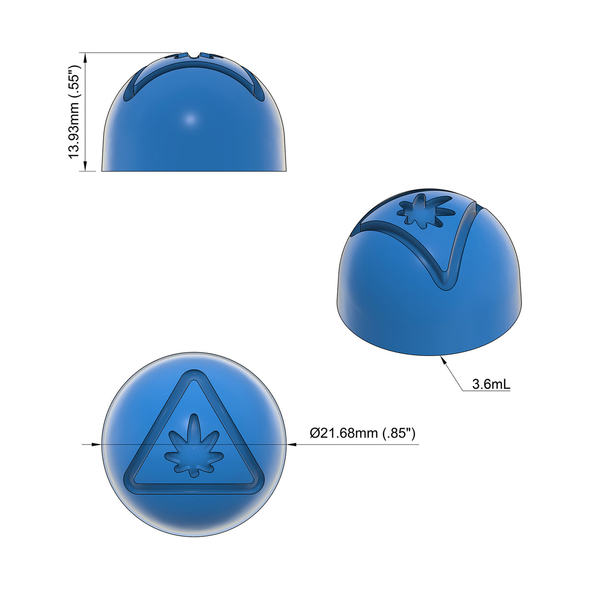 3.6mL Gumdrop Gummy Mold - New Jersey THC Symbol