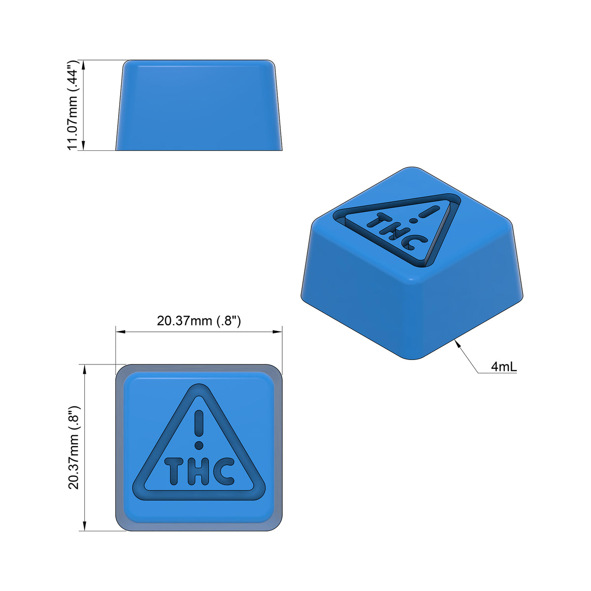 4mL Square Gummy Mold - Nevada THC Symbol