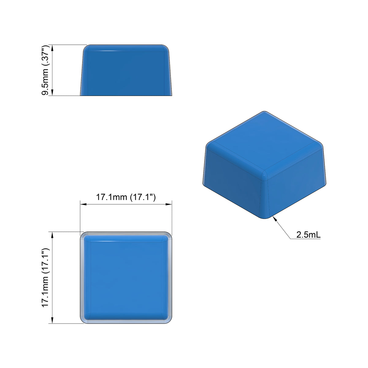 2.5mL Square Gummy Mold