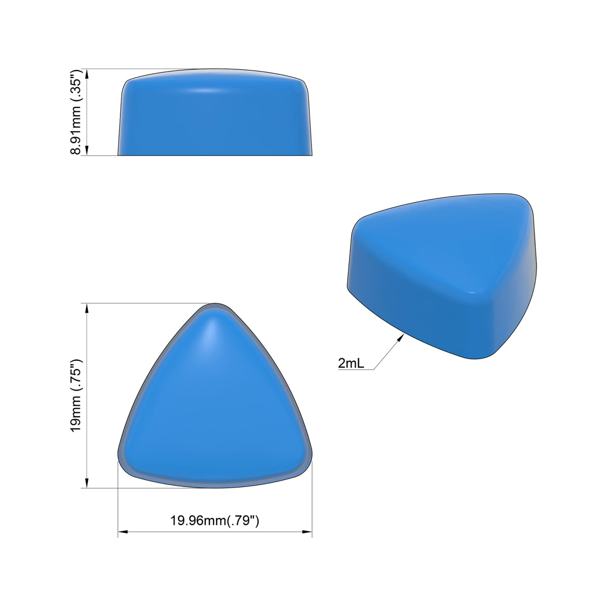 2mL Rounded Triangle Gummy Mold