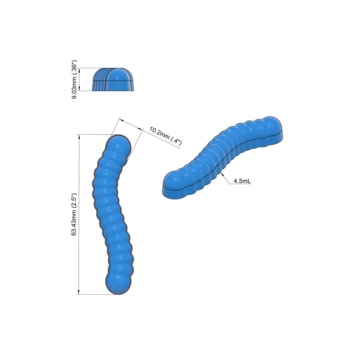 4.5mL Gummy Worm Mold